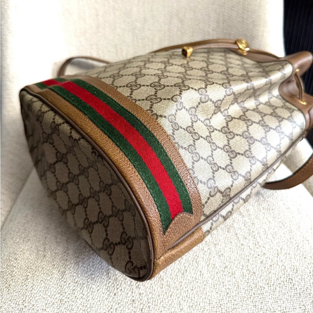 Authentic Gucci bucket shoulder bag brown monogram - Picture 7 of 16
